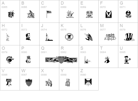Americanic uppercase A-Z preview