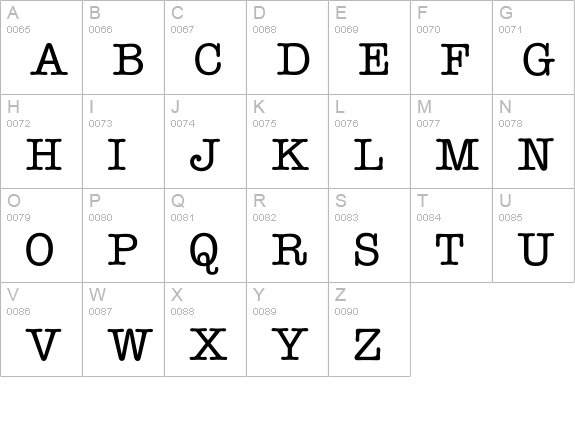 AmericanTypeMedium uppercase A-Z preview