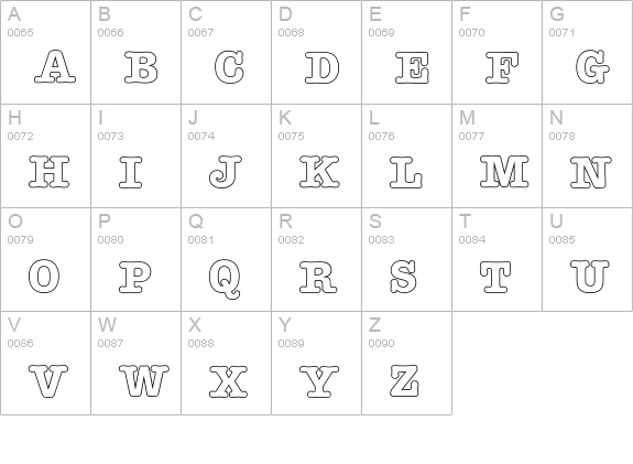 AmericanTypeOutline uppercase A-Z preview