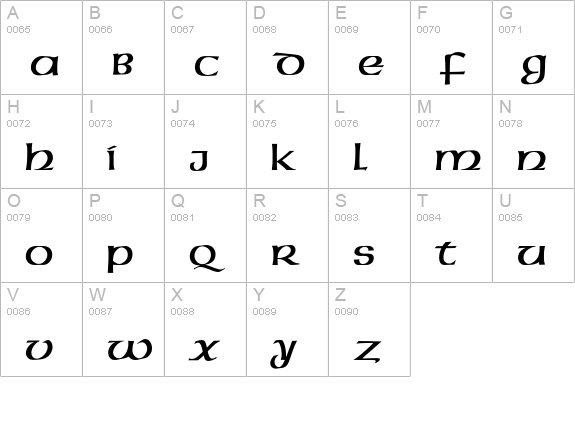 AmericanUncialEF uppercase A-Z preview