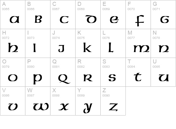 AmericanUncialInitials uppercase A-Z preview