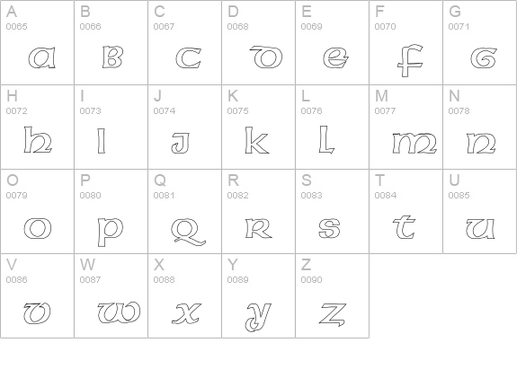 AmericanUncialInitialsOpen uppercase A-Z preview