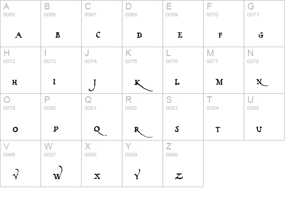 Americratika uppercase A-Z preview