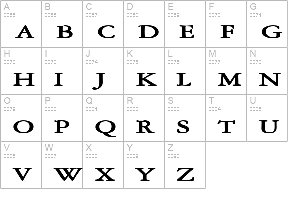 Amery Extended Bold uppercase A-Z preview