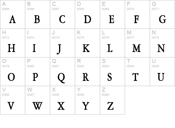 Amery Thin Bold uppercase A-Z preview