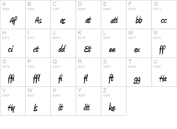 Amienne Ligatures Bold uppercase A-Z preview