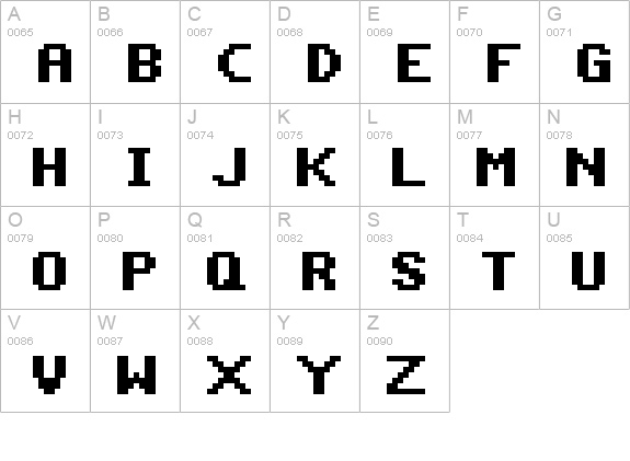Amiga Forever uppercase A-Z preview
