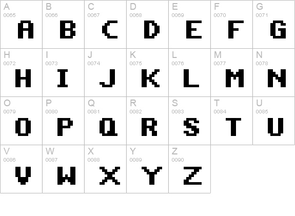 Amiga Forever Pro uppercase A-Z preview