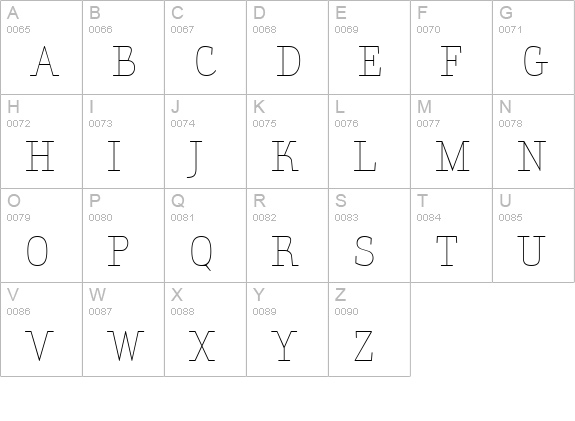 AmintaLight uppercase A-Z preview