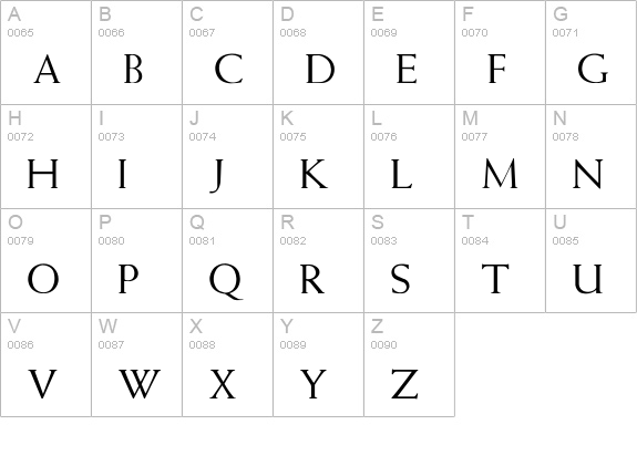 Amity-Normal uppercase A-Z preview