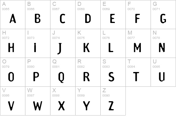 AmoebiaSans uppercase A-Z preview