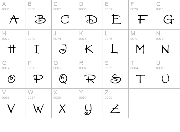 AmoreATT uppercase A-Z preview