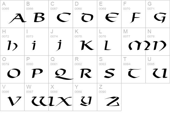 AmorosoSCapsSSK uppercase A-Z preview