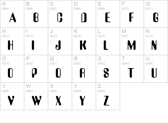 Amos Normal uppercase A-Z preview