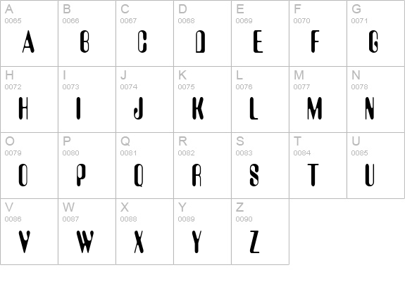 Amos Thin Normal uppercase A-Z preview