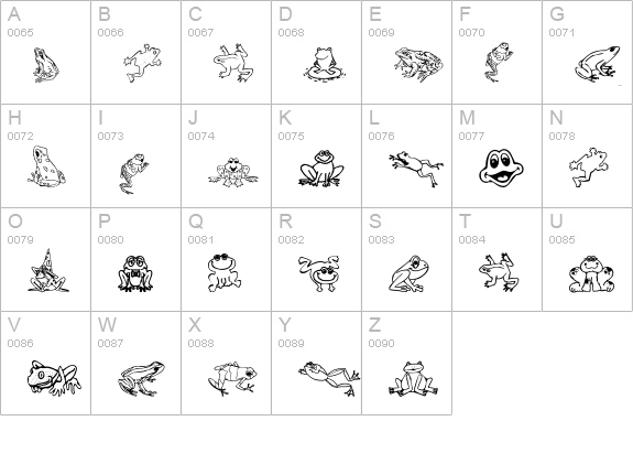 Amphibia uppercase A-Z preview