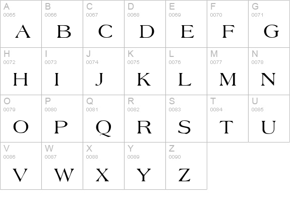 Amphion Regular uppercase A-Z preview
