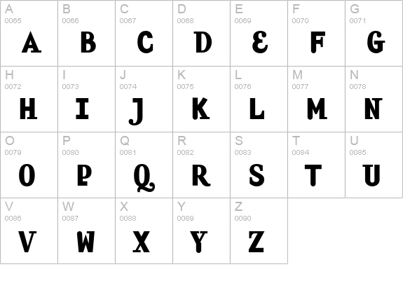 AmplifierBoldLigatures uppercase A-Z preview