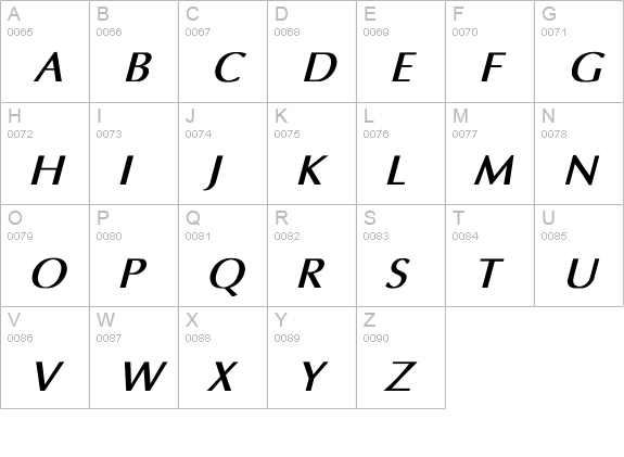 Amsterdam Bold Italic uppercase A-Z preview