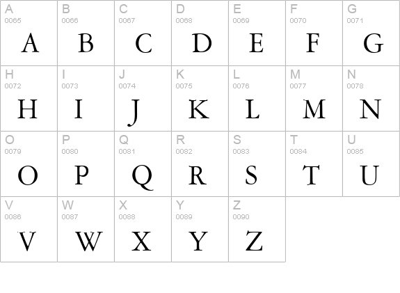 Amsterdamer-Garamont-Regular uppercase A-Z preview