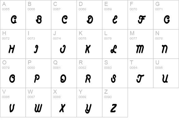 AnacondaCondensed Regular uppercase A-Z preview