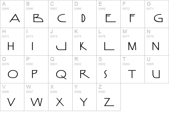 Anamorphosée Normal uppercase A-Z preview