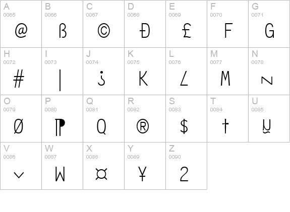 Anarchy Mono uppercase A-Z preview