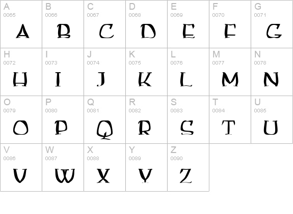AnarckWarp uppercase A-Z preview