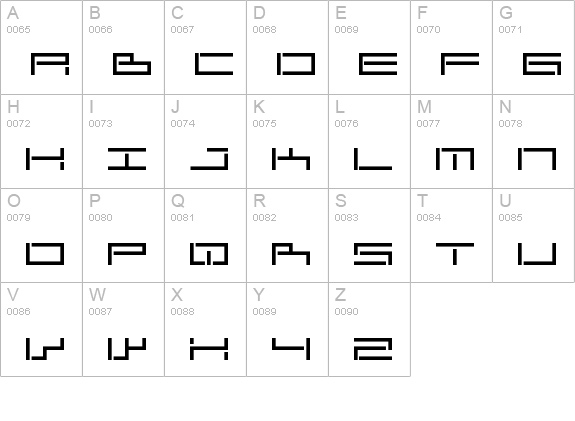 AnaScript uppercase A-Z preview