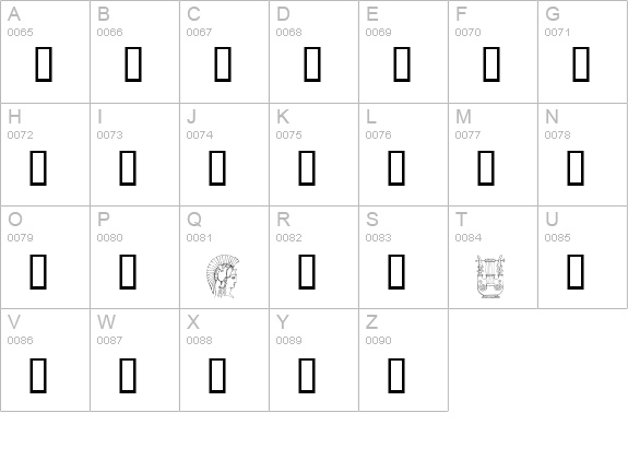 Ancient Heads uppercase A-Z preview