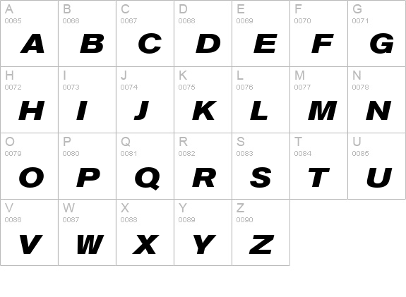 Ancona-Ex-Heavy-Italic uppercase A-Z preview