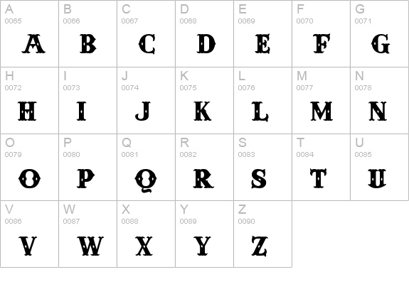 Anderson Four Feather Falls uppercase A-Z preview