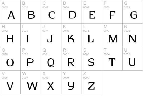 Andorra Regular uppercase A-Z preview