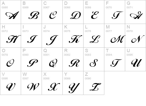 Andrea uppercase A-Z preview