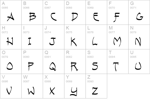 Andreas Pen MF uppercase A-Z preview