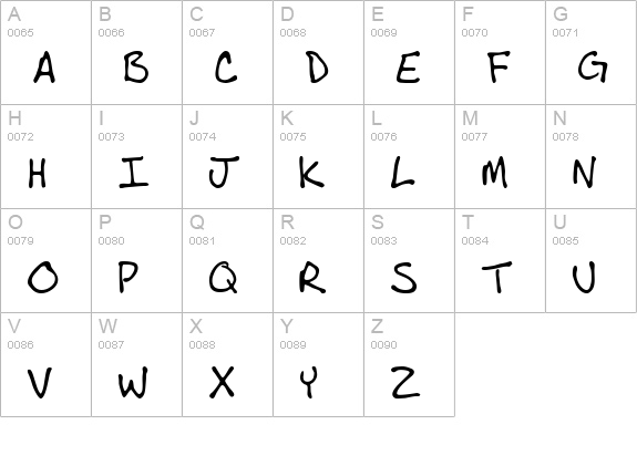 AndrewScript uppercase A-Z preview