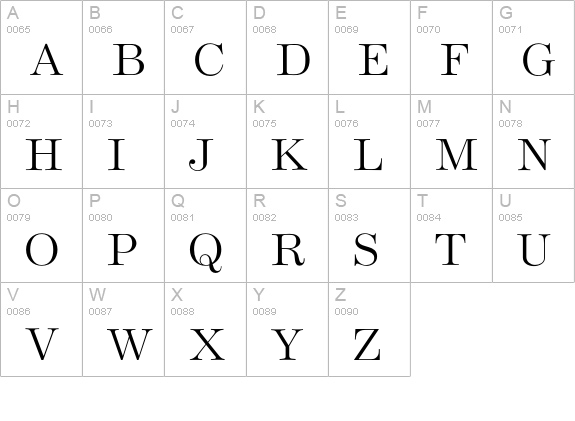 AndrichMinerva uppercase A-Z preview