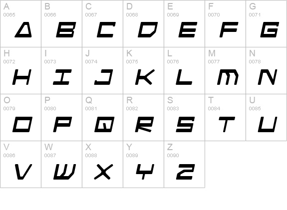 Android Nation Italic uppercase A-Z preview