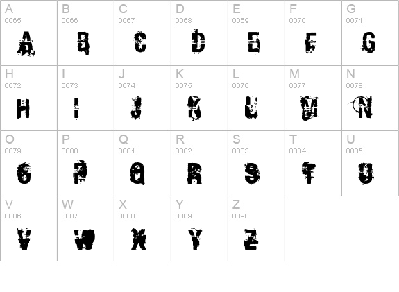 Andy Dufresne uppercase A-Z preview