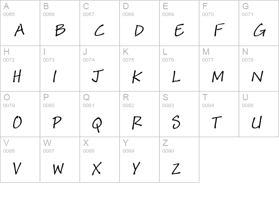 Andy Pro Italic uppercase A-Z preview