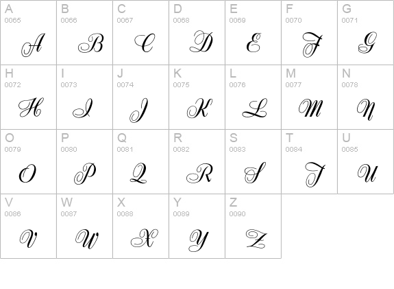 Anette uppercase A-Z preview