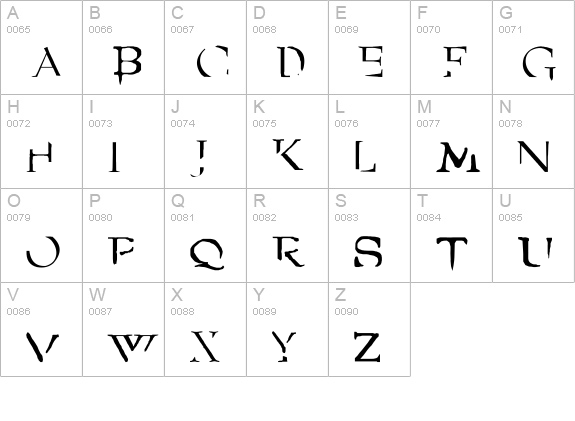 Angel uppercase A-Z preview