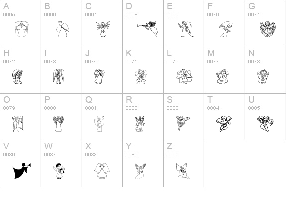 Angel'Os 1 uppercase A-Z preview