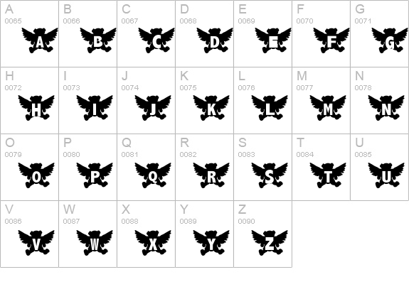 Angel Bear uppercase A-Z preview