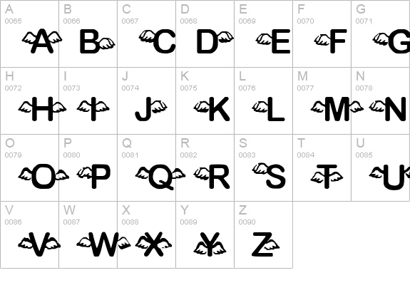 Angel Lust uppercase A-Z preview