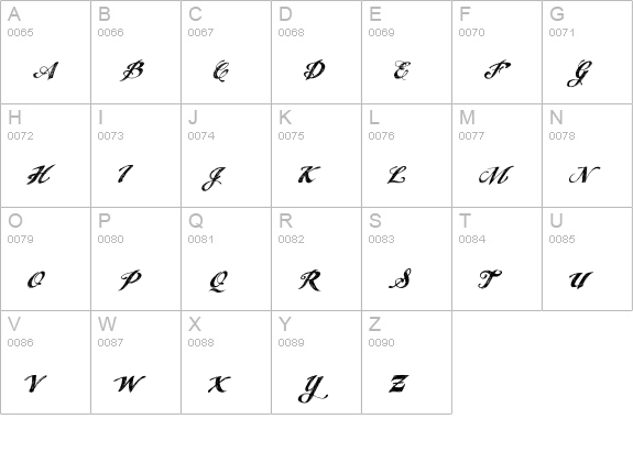 ANGEL TEARS trial uppercase A-Z preview