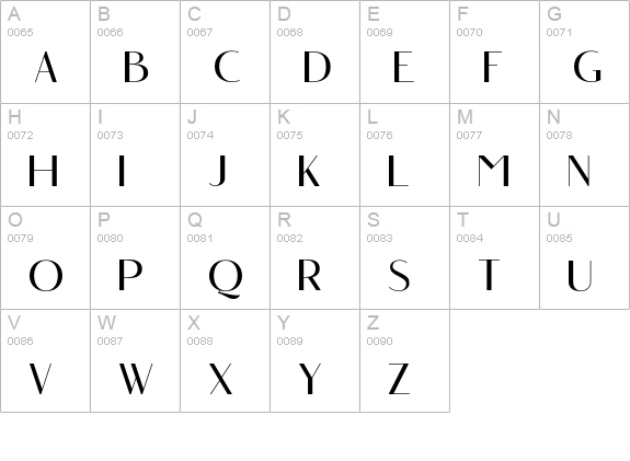 angelic bonques sans regular uppercase A-Z preview