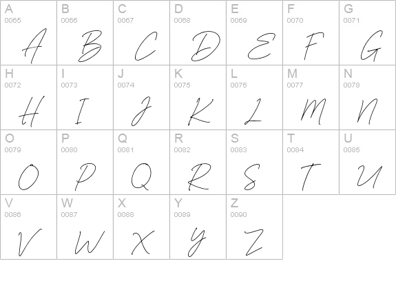 angelic bonques script uppercase A-Z preview