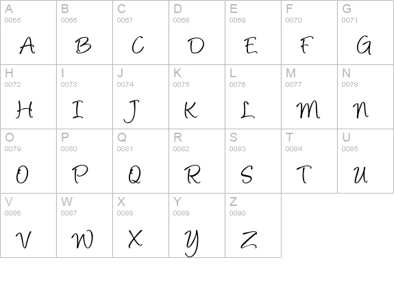 Angelina uppercase A-Z preview
