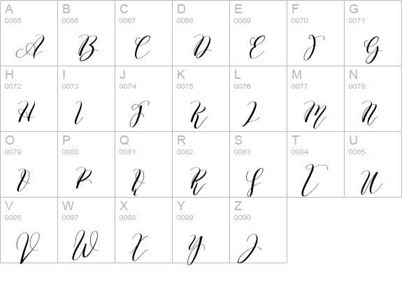 Angellina uppercase A-Z preview